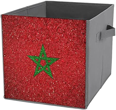 Национално Знаме На Мароко Платно Склопувачки Корпи За Складирање Коцки Корпи За Организатори Со Рачки За Автомобил За Домашна