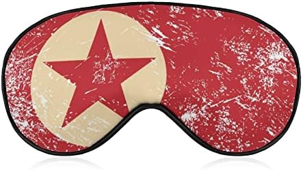 Северна Кореја Ретро знаме за спиење маска за меки маски за очи на очите Ефективно засенчување на засенчување со еластична лента