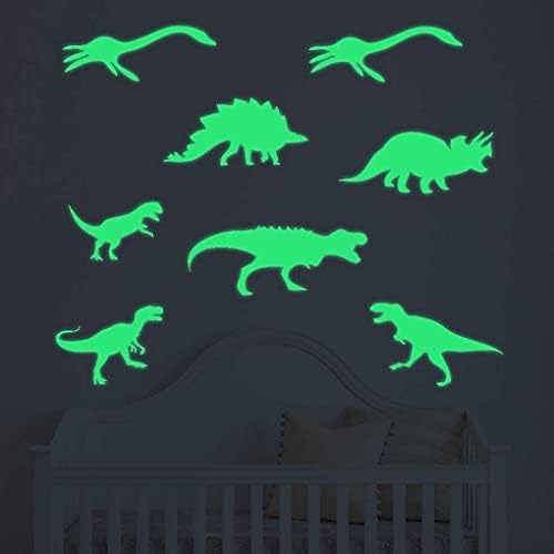 Супзона 18 парчиња Диносауруси Ѕидни Налепници Светлечки Налепници Светат Во Темно Светло Дино Ѕидни Налепници Отстранлив Винил
