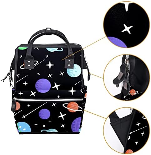 Цртани планети starsвезди метеор шема за пелена ранец ранец бебето nappy менување торби повеќе функции торба за патување со