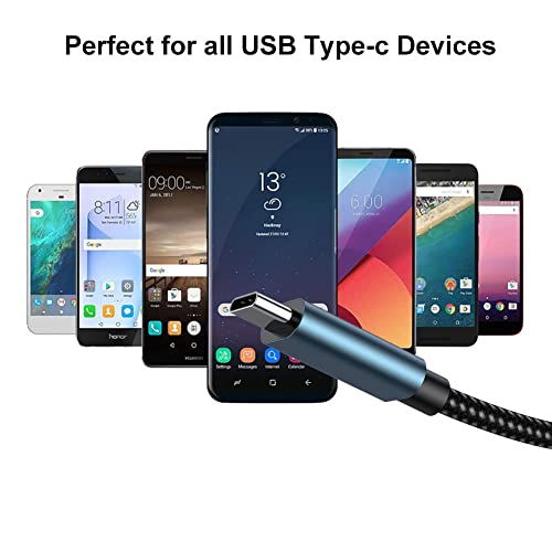 УВ-КАБЕЛ USB C Кабел За Полнење, 2-Пакет, 3.3 FT USB ТИП C Полнач Премиум Памук Плетенка, USB а Да Тип C Кабел За Полнење Брзо