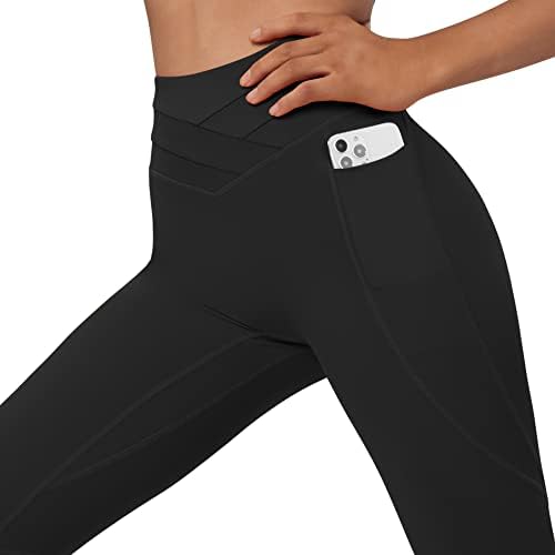 Белешки на RXRXCOCO со џебови за жени со висок половински задник за кревање јога панталони