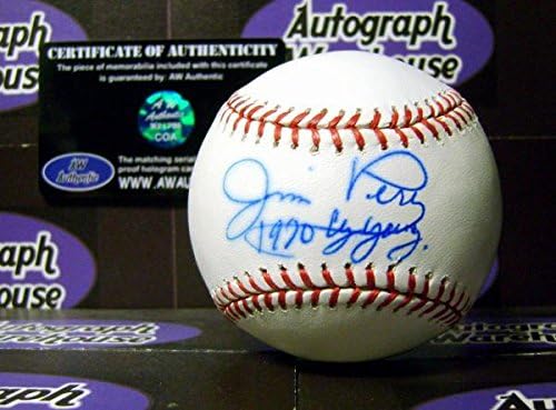 Џим Пери со автограм На Бејзболот Од Големата Лига напиша 1970 Бејзбол Со Автограм На Си Јанг