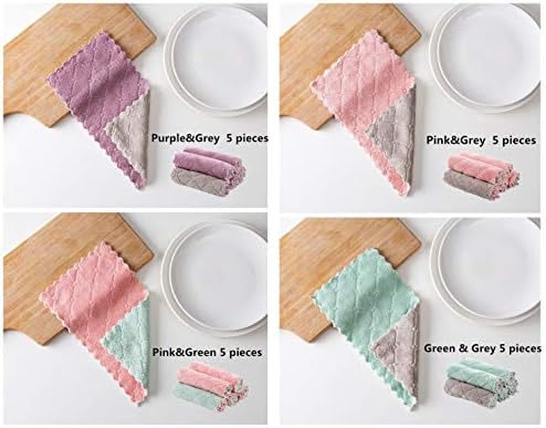 Xichen 20 парчиња/4 бои за чистење на домаќинства крпи за кујнски садови, супер апсорбирачки корални кадифени мито