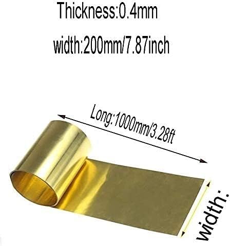 Либер осветлување метална бакарна фолија чиста бакарна листока фолија H62 метал метал тенок лим лента фолија Shim 200mm/7,87inchx1000mm/39.9inch