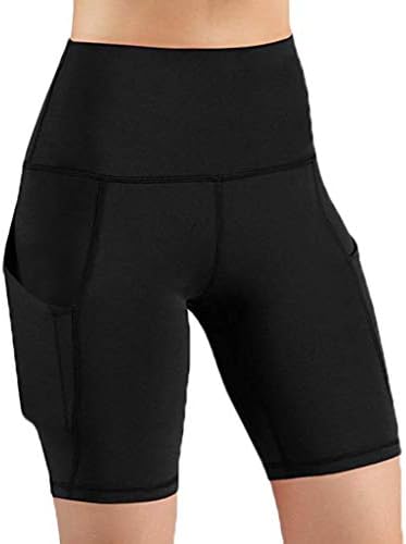 Панталони со вртоглави панталони жени со џеб со високи половини јога со кратки панталони со атлетска јога