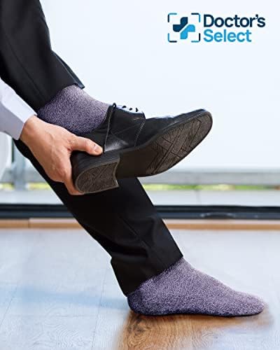 Доктор Изберете чорапи со дијабетични глуждови со грипер за мажи и жени - 4 пар 1/4 должина на невропатија чорапи за жени