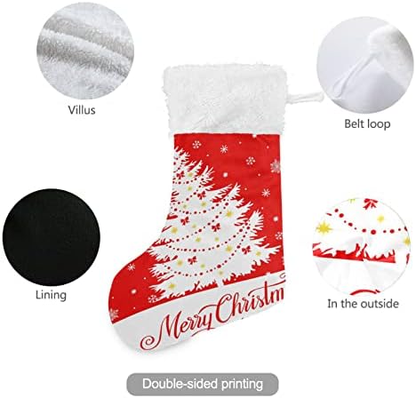 Jstel Божиќ дрво Божиќ висечки чорапи 2 пакувања големи Божиќни празници виси чорапи за камин Божиќно дрво Декорации подарок