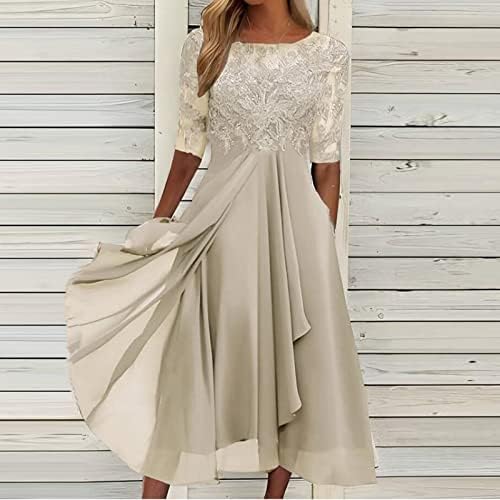 Мајка на фустанот за невестата за свадбени половина ракави со висока ниска чипка апликација шифон лажичка вратот формален вечерен