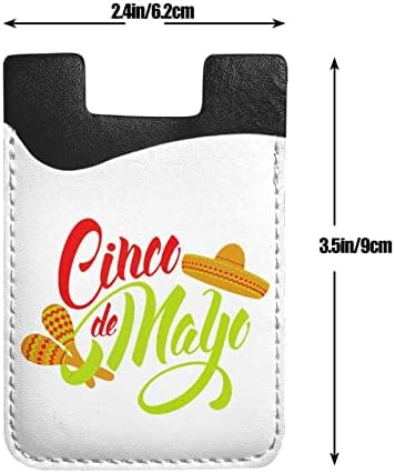 Cinco de Mayo Телефон назад еластичен ракав за ракав за ракав Телефонски куќиште за кредитна картичка, погоден за сите мобилни
