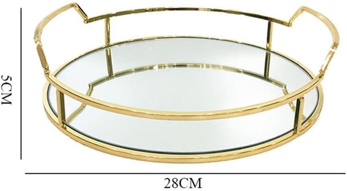 Јах злато позлатена метална лента за складирање тркалезна луксузна обетка за козметички организатор кафе табела бања сад за