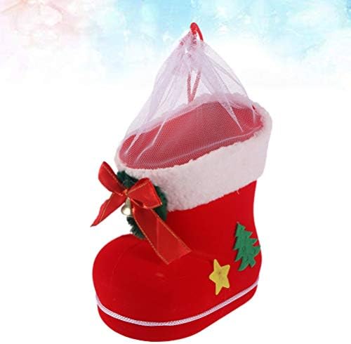 Toyandona 2pcs Божиќни бонбони чизми со мал празник Cnady Подарок торба за новогодишно дрво украс Божиќно порибување мини санта