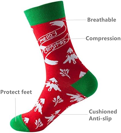 „N/A“ 2 пара Божиќни чорапи за одмор за жени и маж, Божиќно порибување шарено