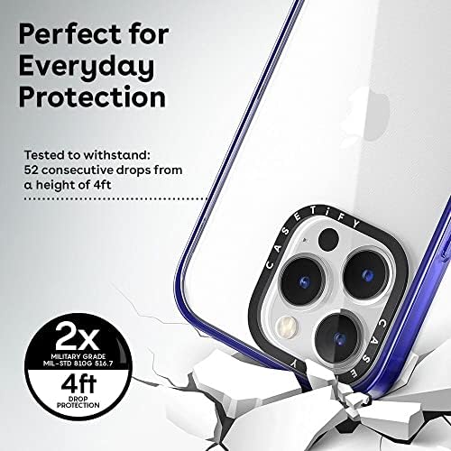 Casetify Суштински Iphone 14 Pro Случај [2x Воено Одделение Пад Тестирани / 4ft Заштита Капка] - Јасно Црно