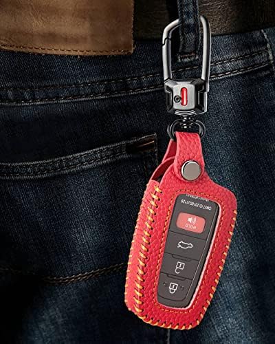 За Toyota Key Fob Cover со клуч, кожен држач за заштитник на клучеви за автомобили компатибилен со 2018 - 2023 RAV4 Highlander
