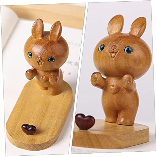 Носител на телефон Bestoyard Rabbit Loveубовта симпатична зајак дрвена