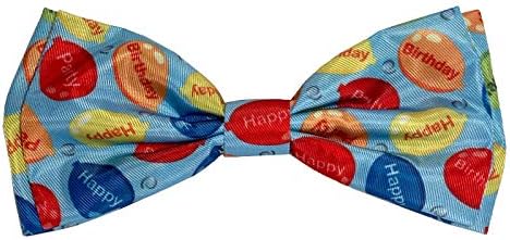 Huxley & Kent Bow Tie за домашни миленици | Време на забава сина | Роденденски велкро лак за вратоврска прицврстување на јака