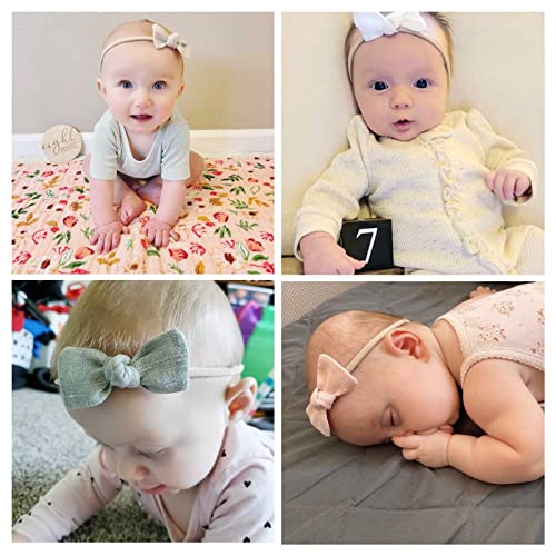 Vobobe Бебе девојки Најлон глави ленти за лекови за коса, неутрални еластични додатоци за коса за коса за новороденчиња деца