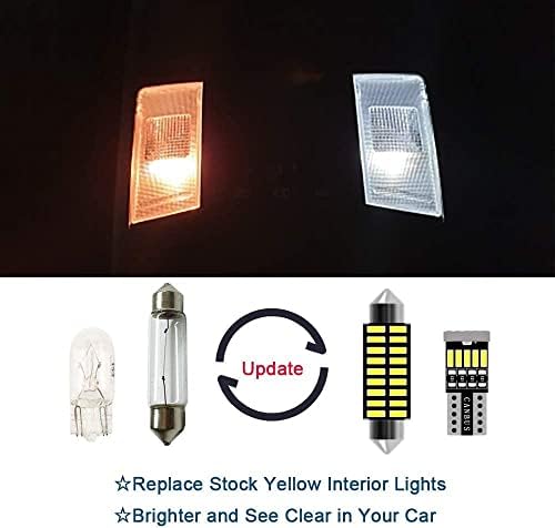 16pcs Внатрешен LED светла комплет Ultra Bright Map Dome LED заменски сијалици за 2012 2012 2013 2014 2015 2017 2017 2018