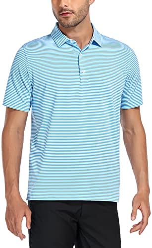 Деолакс машки голф кошула со кратки ракави за влага од влага Поло кошули за мажи суво вклопување перформанси за голф поло -маица