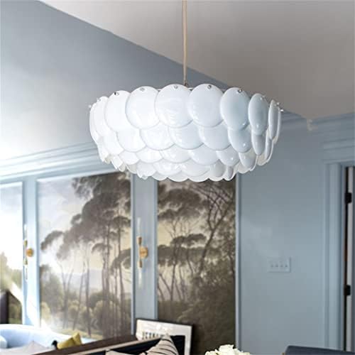 Лесен керамички лустер бел стаклен тавански лустер дневна соба за внатрешни работи за украсување ламби