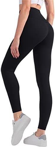 Новачки хеланки со високи половини за жени- мека контрола на стомакот, тенок јога панталони за тренингот што работи