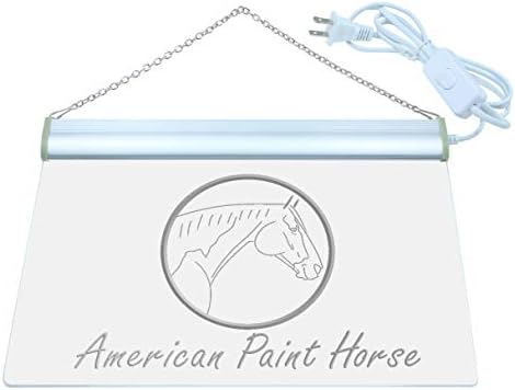 Advpro американски модел на коњи со боја LED неонски знак црвен 12 x 8,5 инчи ST4S32-J873-R