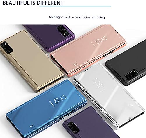 ISADENSER Компатибилен Со Samsung S21 Ultra Случај, Galaxy S21 Ултра Случај Флип Позлата Огледало Шминка Сјај Тенок Удар Отпорни