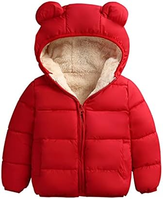 Muineobuka бебе момчиња девојки деца симпатични јакни со качулка зимска топла зип до руно обложена палто за облека за облека
