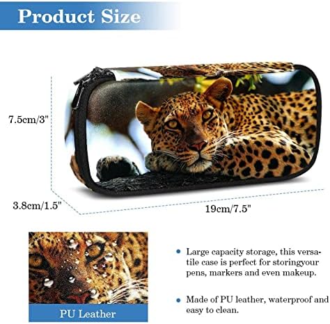 Училишни суровини леопард молив кутија шарена торбичка за пенкало преносни девојки козметичка торба организатор 7.5x3x1.5in