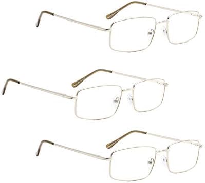 Лур 3 пакува очила за читање полу-раб + 3 пакувања очила за читање метал
