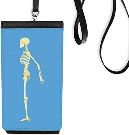 Човечка странична илустрација на коските Телефонска чанта што виси мобилна торбичка црн џеб