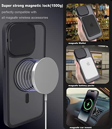 Заштитен Капак На Заштитниот Капак на Камерата читри,Компатибилен Со Iphone 14 Pro Max Случај Со Држач, [Компатибилен Со MagSafe]