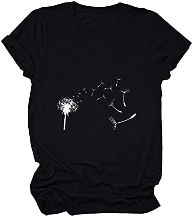 Женска маица лето есен кратки ракави мека удобна облека екипажот памук памук графички бренд топ кошула за дами zf