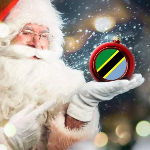 Знаме на Танзанија смешни божиќни украси од божиќни дрвја славна личност лице црвена божиќна топки Божиќни топки Мем украси