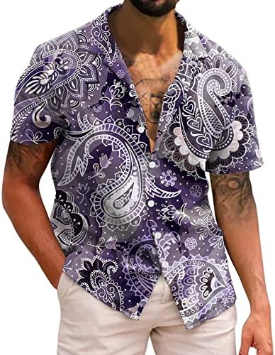 2023 година Нови мажи Обични кратки ракави пролетни летни летни врат 3Д печатени кошули модни врвни кошули со блузи активни