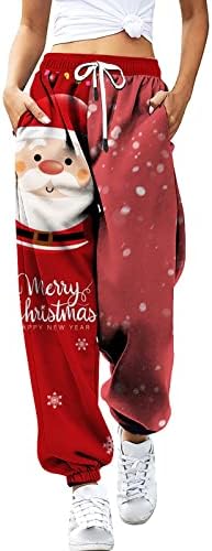 Женски Божиќни џемпери џокери случајни еластични половини опуштени фитли џемпери ирваси лабави вклопени баги дневни панталони