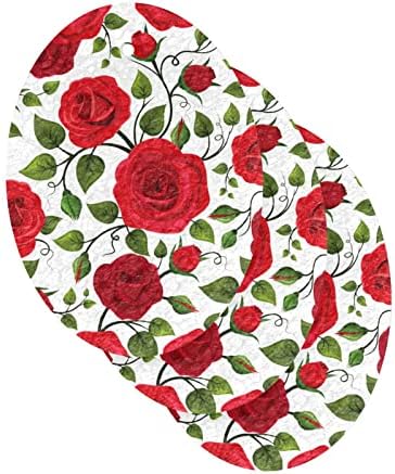 Алаза црвени рози цветни цветни природни сунѓери кујнски целулоза сунѓер за садови миење на бања и чистење на домаќинства, не-крик