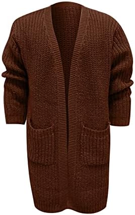 Џемпер со долг ракав, џемпер за џемпери за машка кардиган, топол отворен предниот дел од долг ракав плетен тенок фит палта
