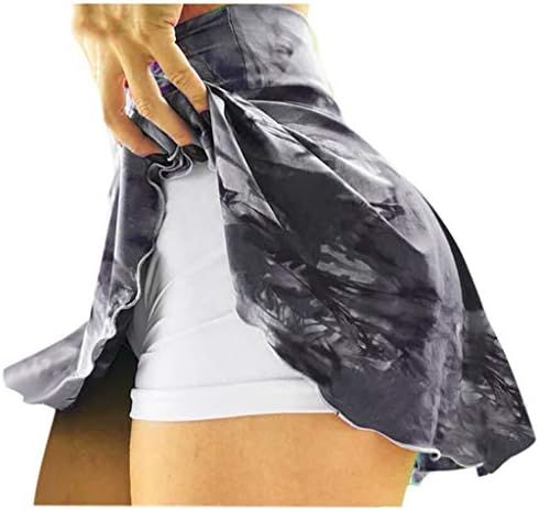 Lcepcy женски плус големина со високи атлетски здолништа со шорцеви за печатење во боја, кои работат мини здолништа Спортски