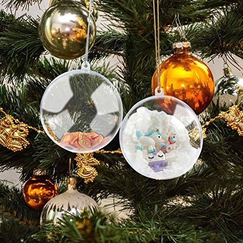 20 парчиња 3.2 ”тркалезни јасни пополнети Божиќни украси за божиќни украси за декорација на топка за божици за Божиќни занаетчиски
