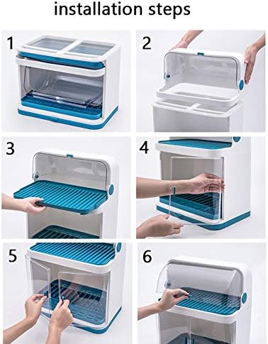 WZQZ Drience садови решетки, 2-часовни компактни држачи за сушење кујна со корица за прашина, полица за складирање прибор за