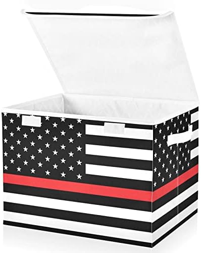 Иневгого Канти За Складирање Американско Знаме Со Капаци за Организирање Корпа За Коцки За Склопување Со Рачки Оксфорд Кутија