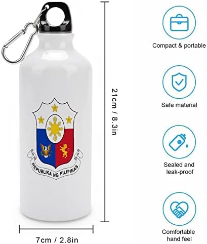 Палто на оружјето на Филипините Спортско шише со шише со вода што може да се употреби со алуминиумски изолирано кригла за отворено