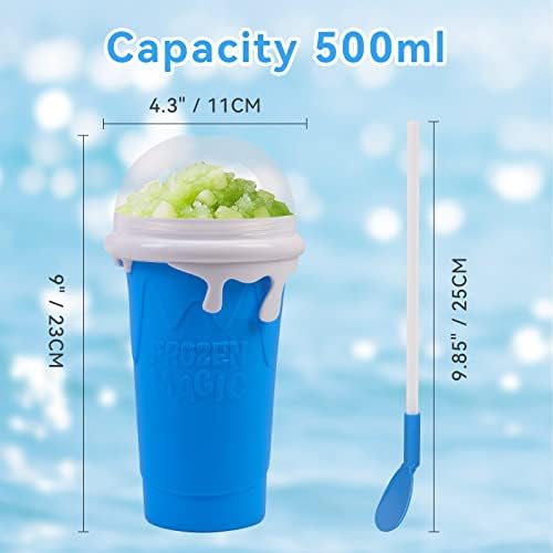 Qclty Slushy Maker Cup, DIY Домашна слаба чаша за стискање 500ml- Tik Tok Брзо замрзнато магично чаша со двојно слој стискање