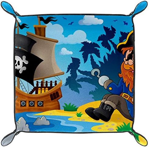 Наутички Пиратски Океан Организатор Канцеларија Микрофибер Кожна Фиока За Биро Практична Кутија За Складирање Паричници Клучеви