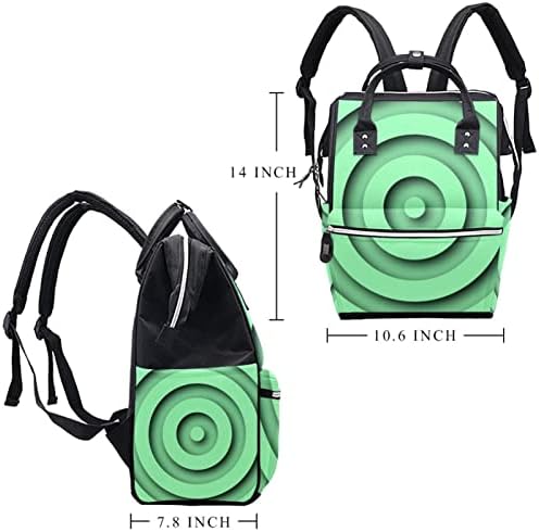Концентрични зелени прстени ранец со торбичка со пелени со менување торби за девојчиња за девојчиња девојчиња девојчиња мама