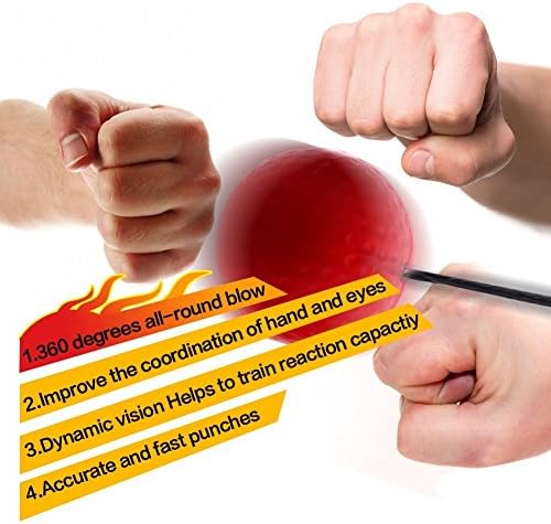 Gracetop боксерска топка, рефлексна топка за обука на рачното координација на окото со лента за глава, преносна топка за боксерски