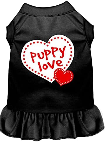 Mirage Pet Products 58-14 LGBK Black Puppy Love Prans Print фустан, голем
