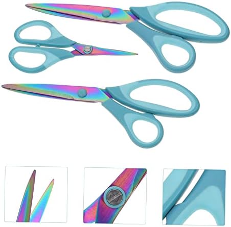Извади 3 пара бои титаниум ножици Облека Поставете метални ножици канцелариски материјали поставени облеки за ножици мали ножици